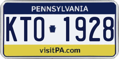 PA license plate KTO1928