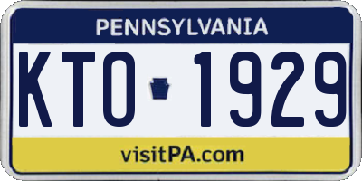 PA license plate KTO1929