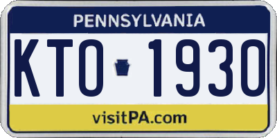 PA license plate KTO1930