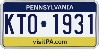 PA license plate KTO1931