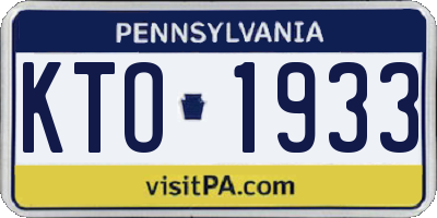 PA license plate KTO1933