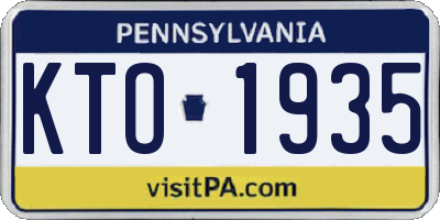 PA license plate KTO1935