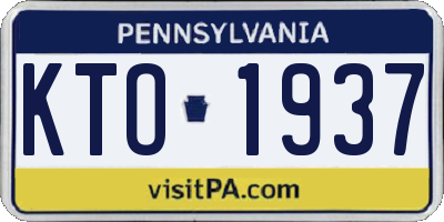 PA license plate KTO1937