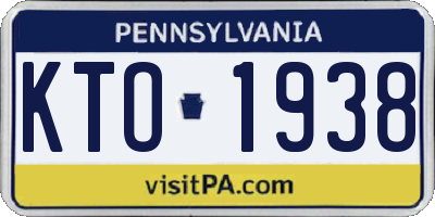 PA license plate KTO1938