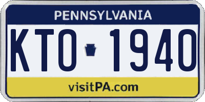 PA license plate KTO1940