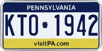 PA license plate KTO1942