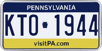 PA license plate KTO1944