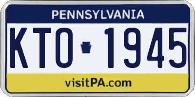 PA license plate KTO1945