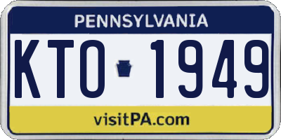 PA license plate KTO1949