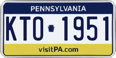 PA license plate KTO1951