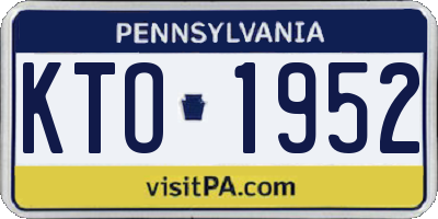 PA license plate KTO1952