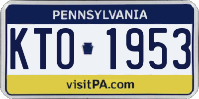 PA license plate KTO1953