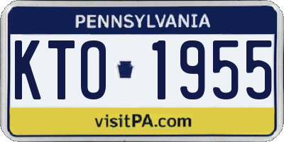 PA license plate KTO1955