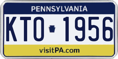 PA license plate KTO1956