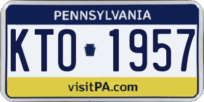 PA license plate KTO1957