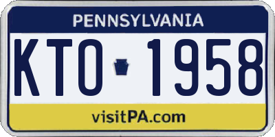 PA license plate KTO1958