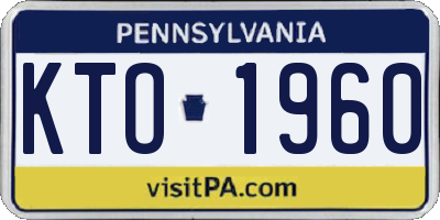 PA license plate KTO1960