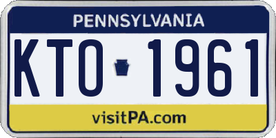 PA license plate KTO1961