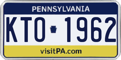 PA license plate KTO1962