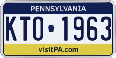 PA license plate KTO1963