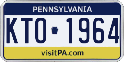 PA license plate KTO1964