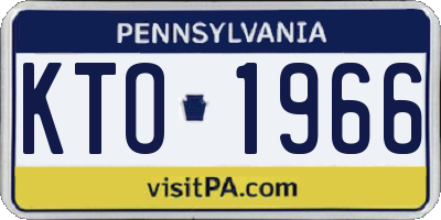 PA license plate KTO1966