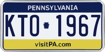 PA license plate KTO1967