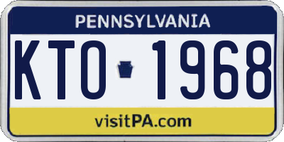 PA license plate KTO1968