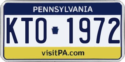 PA license plate KTO1972