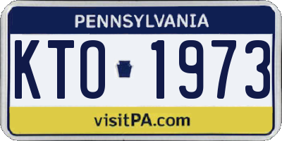 PA license plate KTO1973
