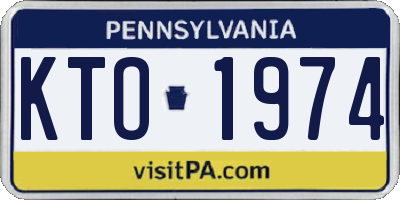 PA license plate KTO1974