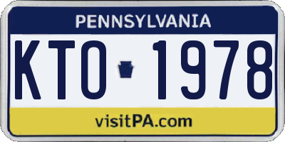 PA license plate KTO1978