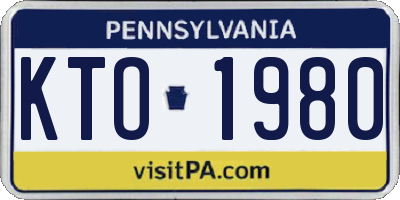 PA license plate KTO1980