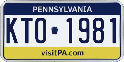 PA license plate KTO1981