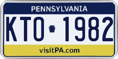 PA license plate KTO1982