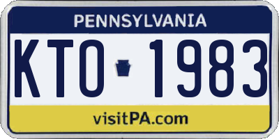 PA license plate KTO1983
