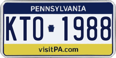 PA license plate KTO1988