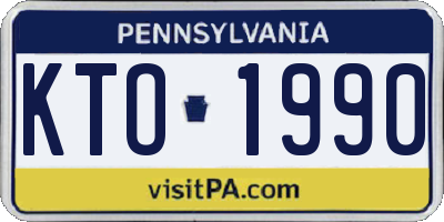 PA license plate KTO1990