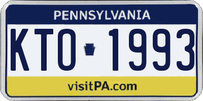 PA license plate KTO1993
