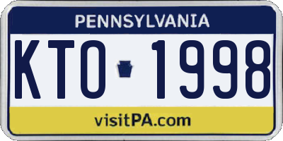PA license plate KTO1998