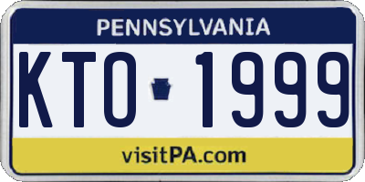 PA license plate KTO1999