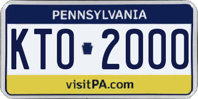 PA license plate KTO2000