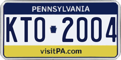 PA license plate KTO2004