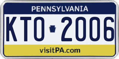 PA license plate KTO2006