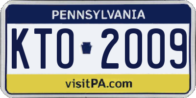 PA license plate KTO2009