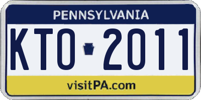 PA license plate KTO2011