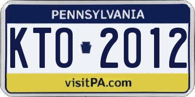 PA license plate KTO2012