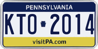 PA license plate KTO2014