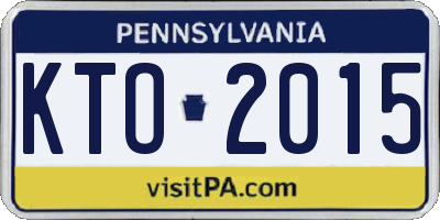 PA license plate KTO2015