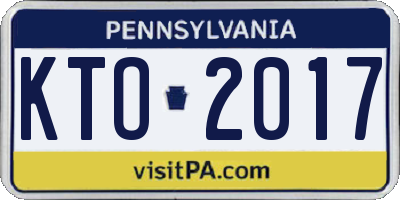PA license plate KTO2017
